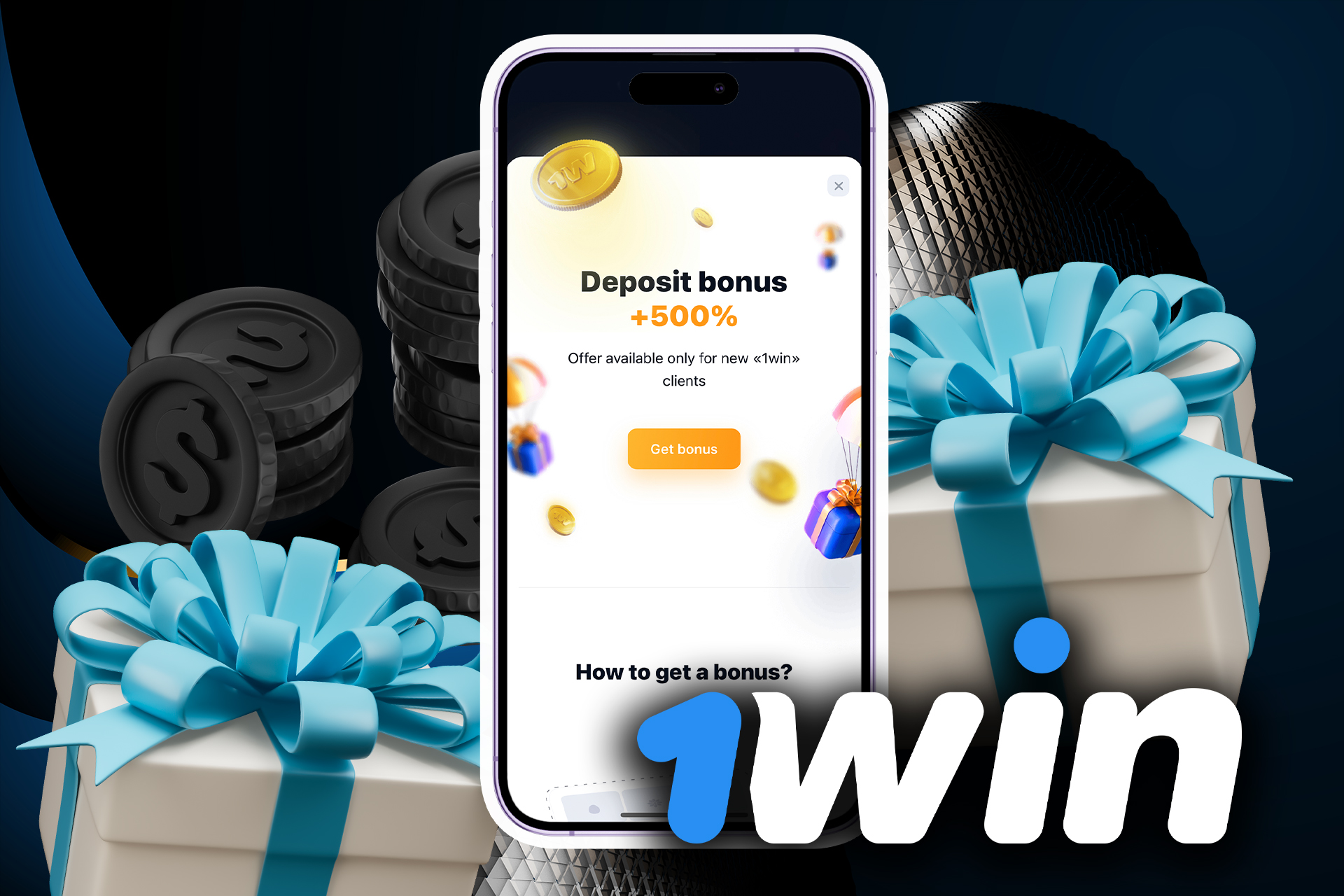 Get a 500% welcome bonus after the first deposit in the 1win app.
