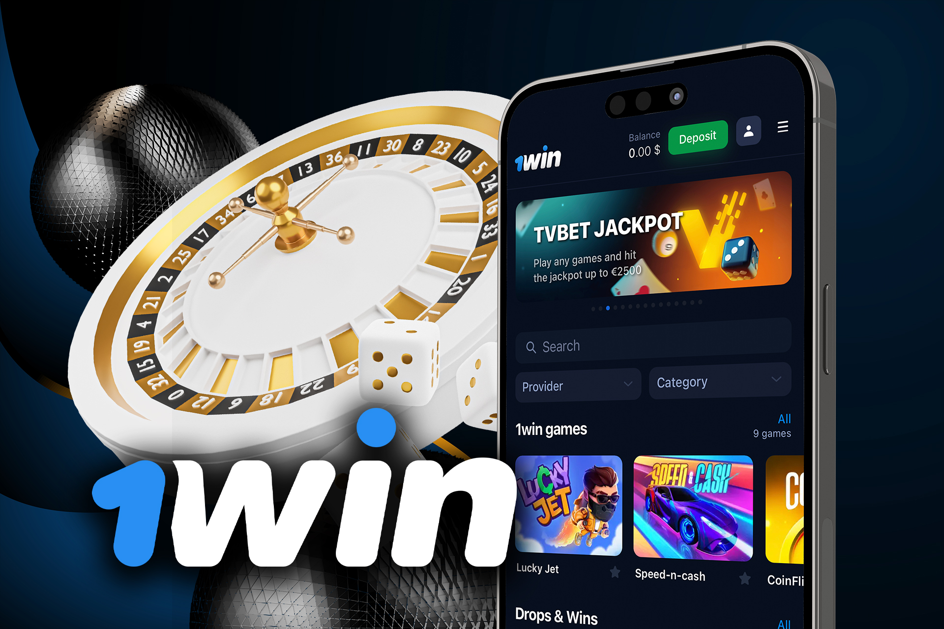 In the 1win app you can also play oline casino games.