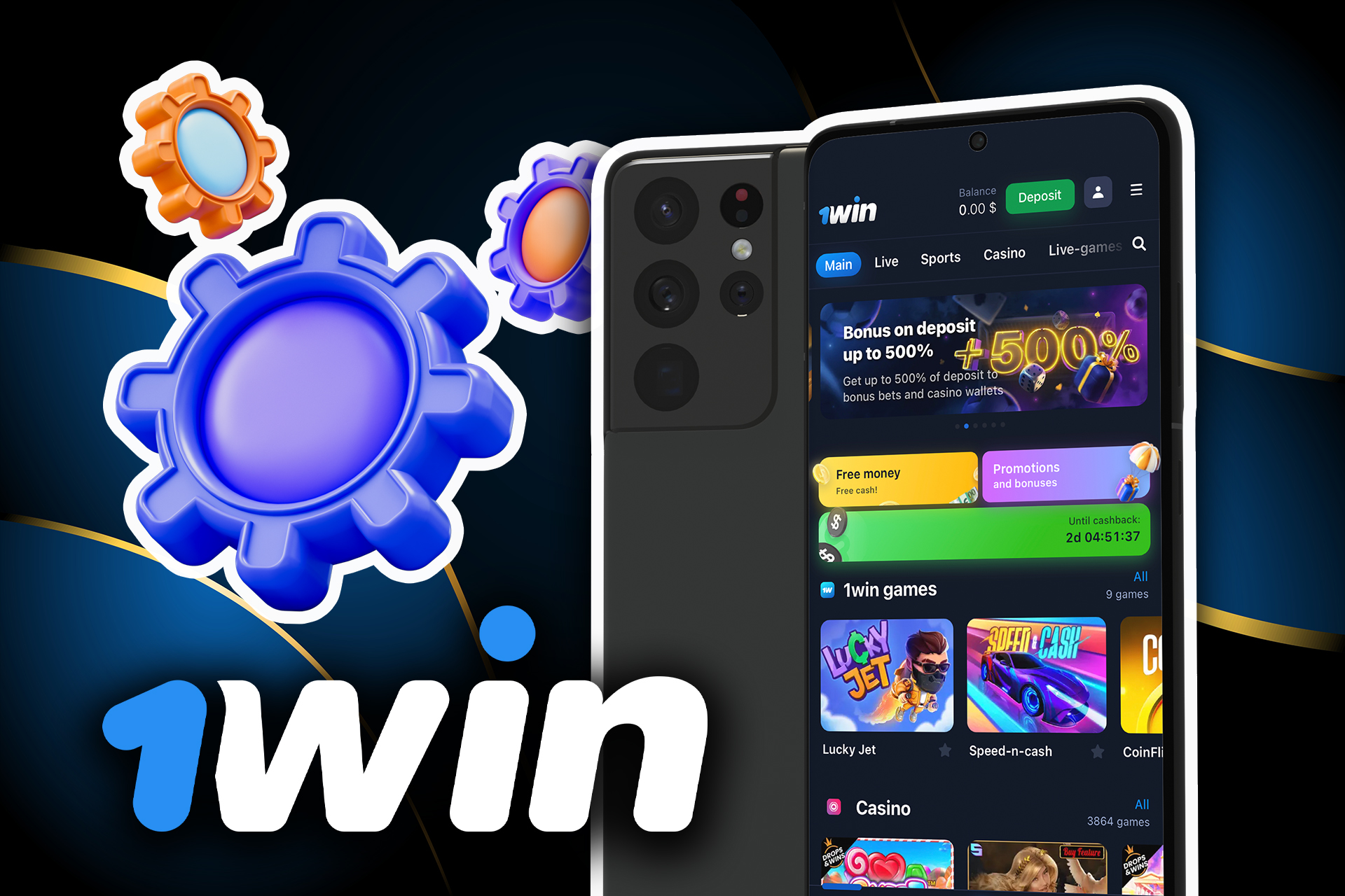 Finish the download and install the 1win app on you smartphone.