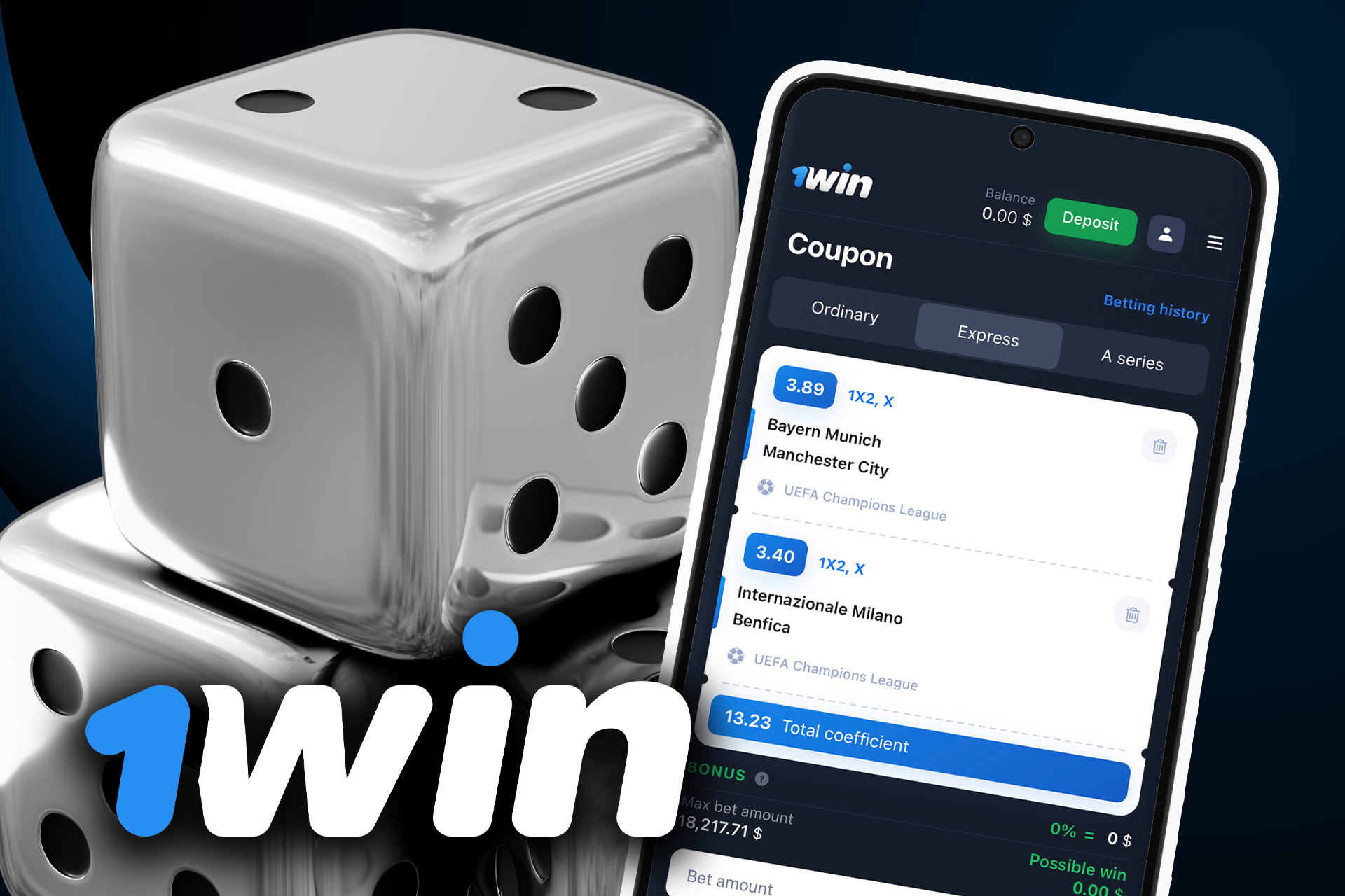 Place bets on different outcomes in the 1win mobile sportsbook.