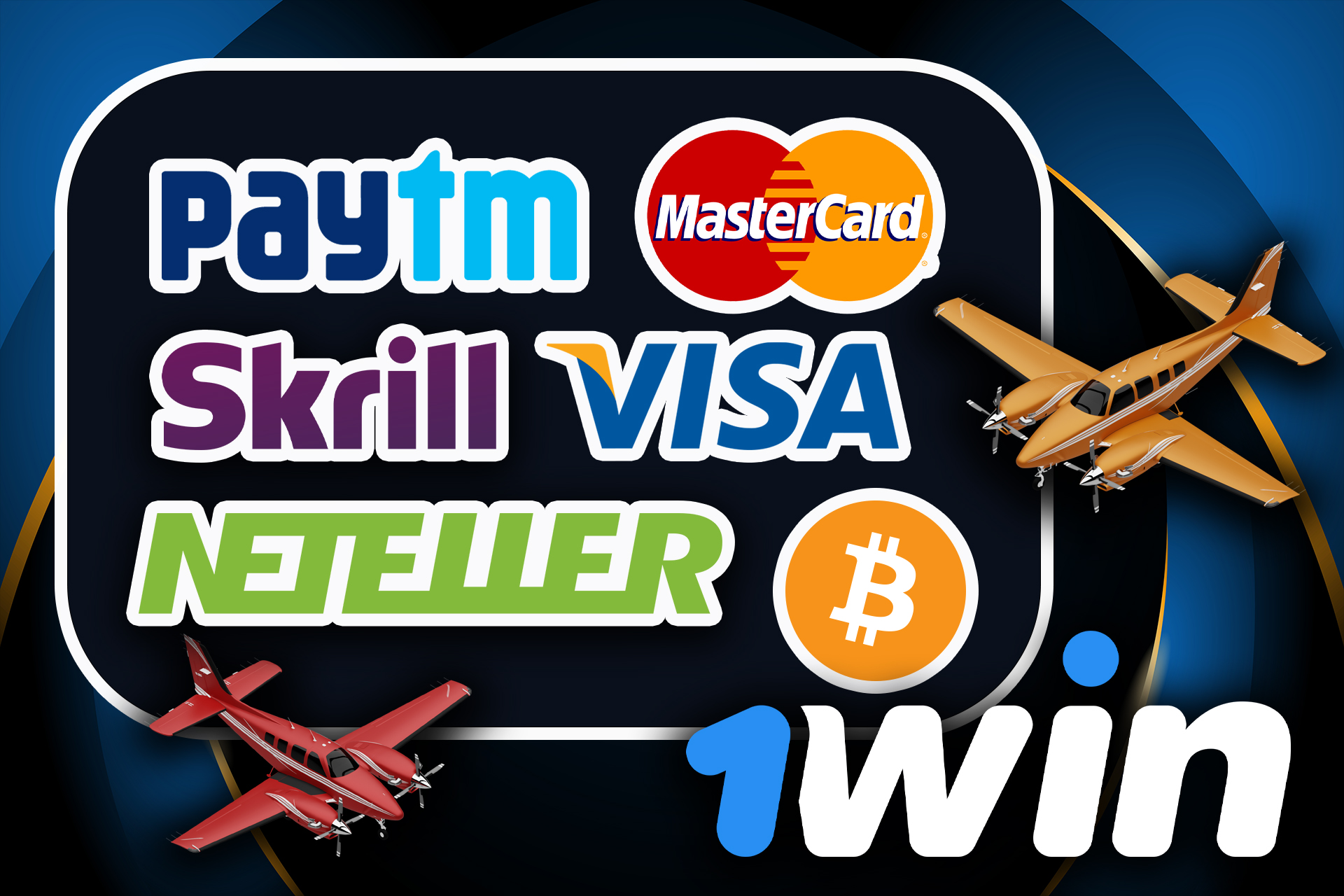 Here is a list of the available payment methods on 1win.