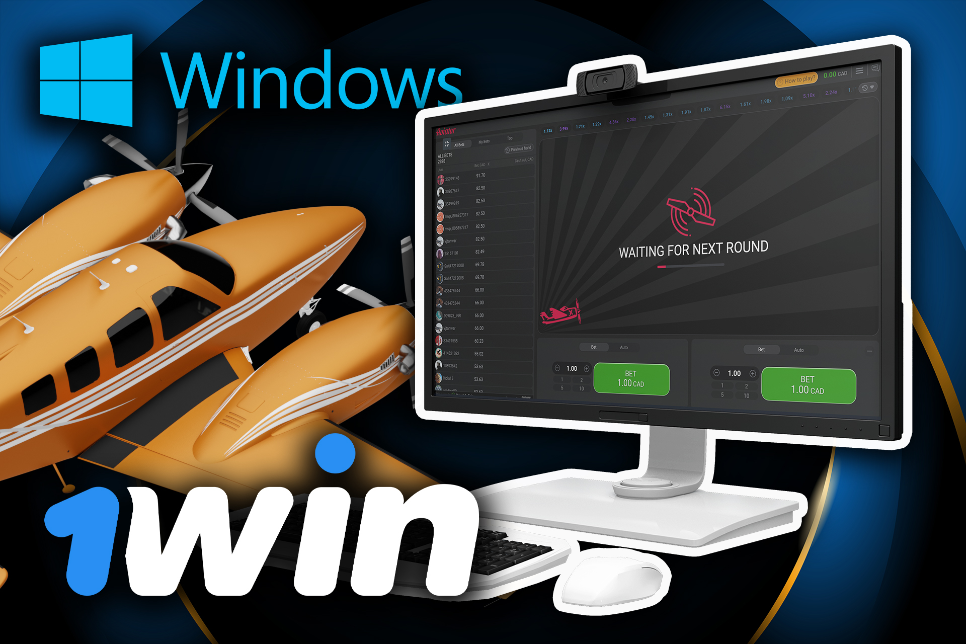 There is also a desktop version of 1win to play via laptop.