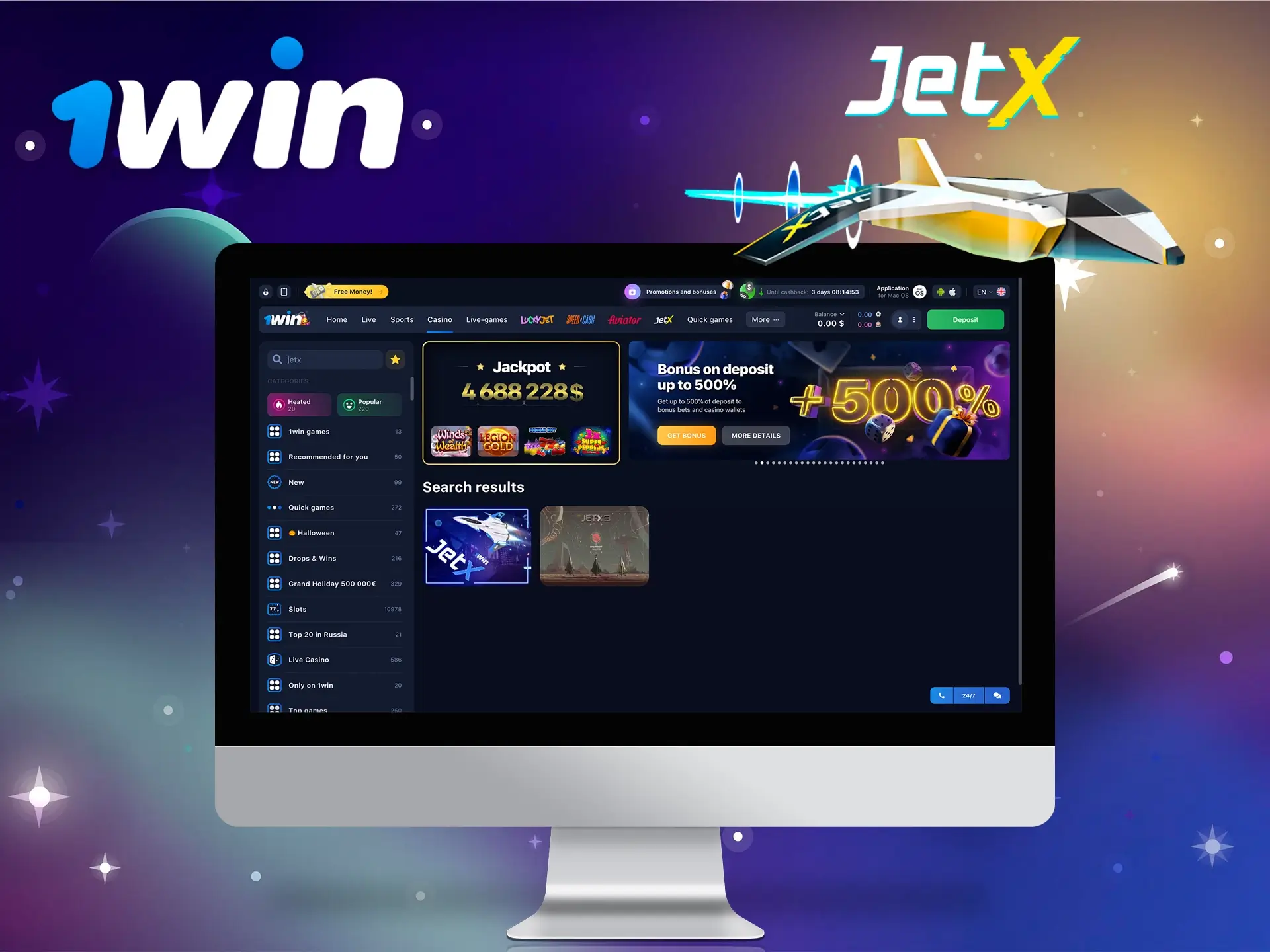 Be sure to try the demo mode and enhance your personal level and experience at Jetx.