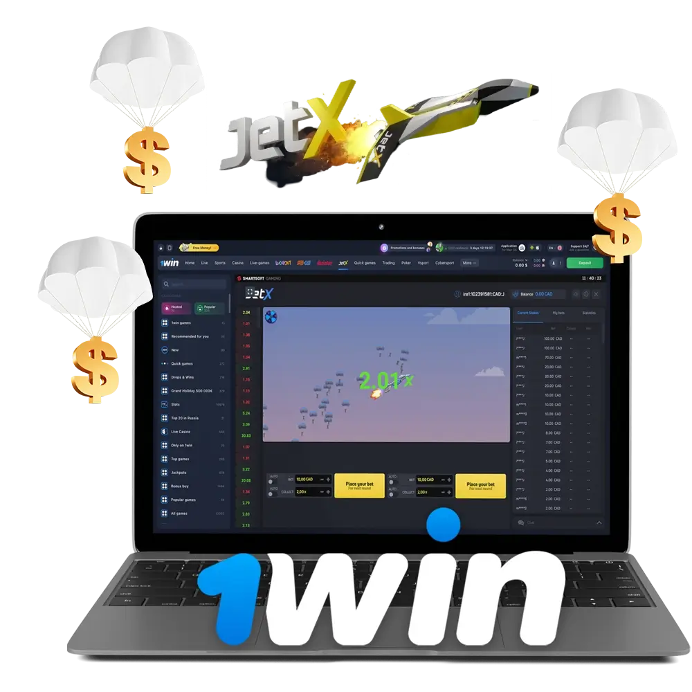Try your luck in the Jetx game with 1Win Casino.