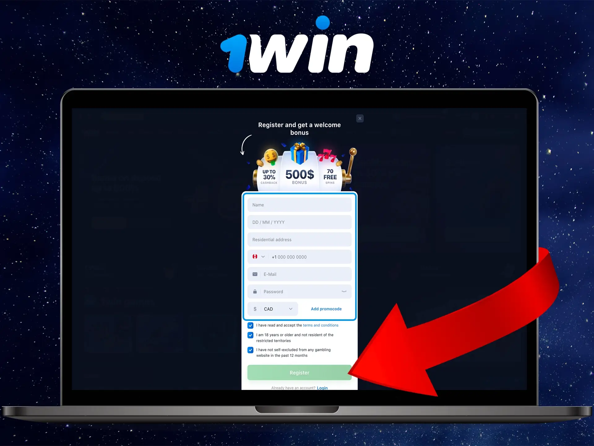 Registering on the 1Win website is very easy and will not take you long.