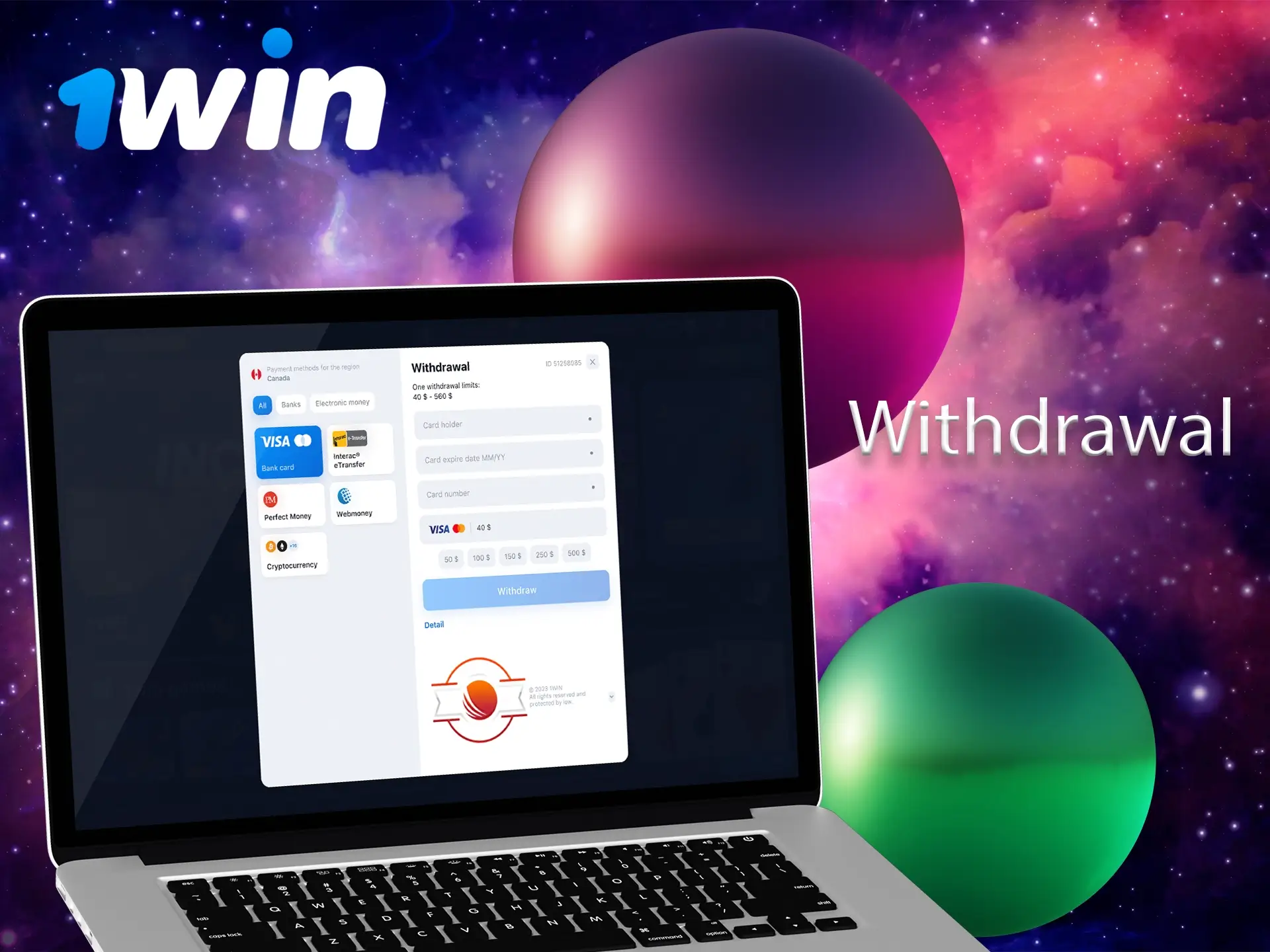 Many available withdrawal options in the currency you want are available at 1Win.