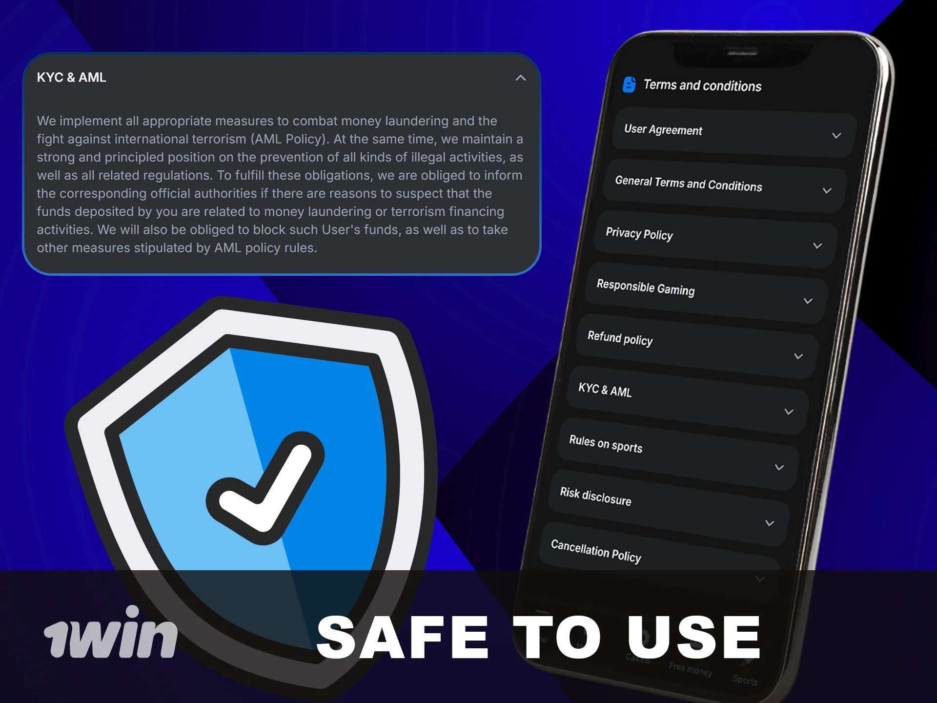 The official 1win App is safe to use.