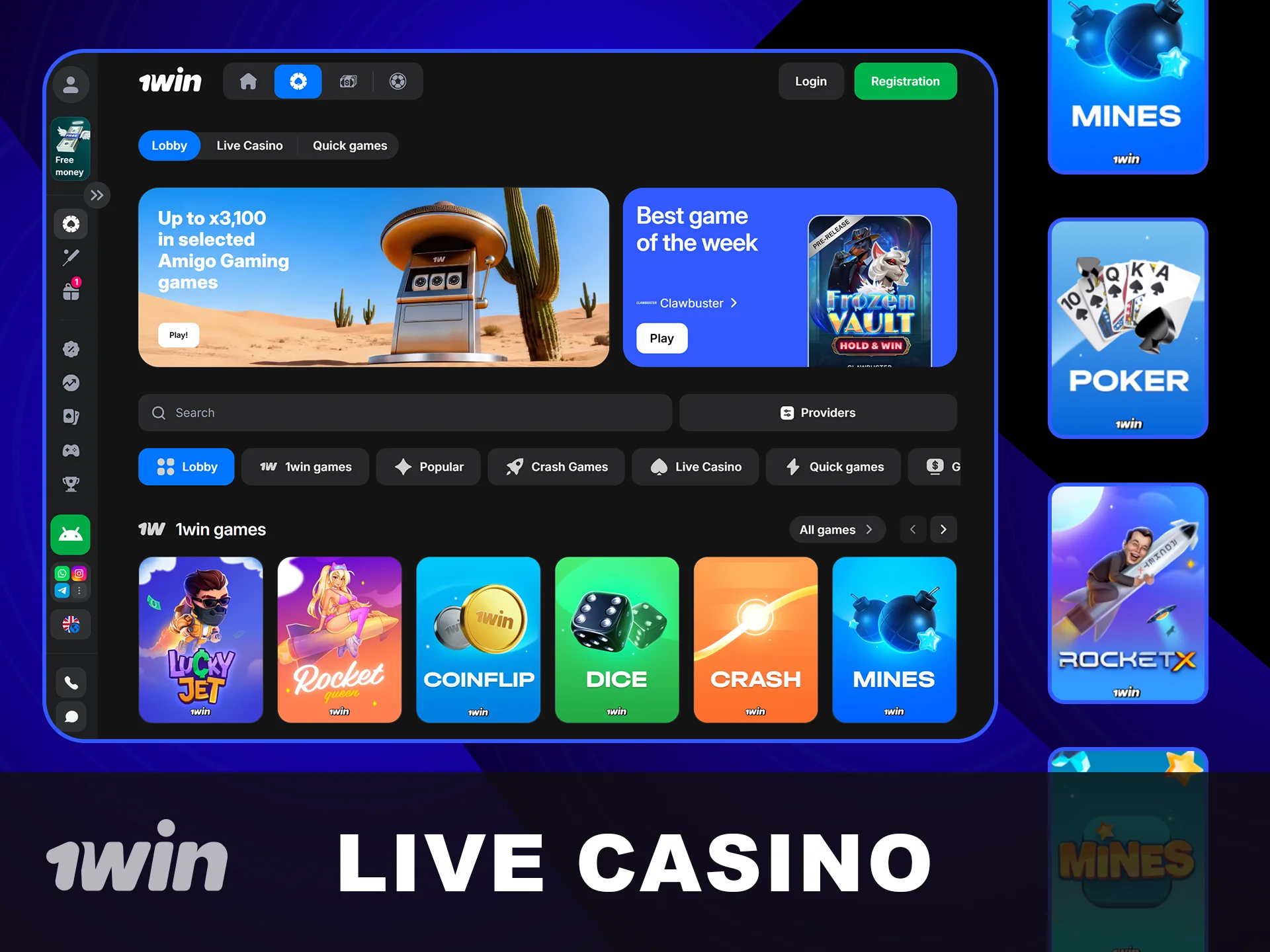 Play exciting Live Casino games at 1win.