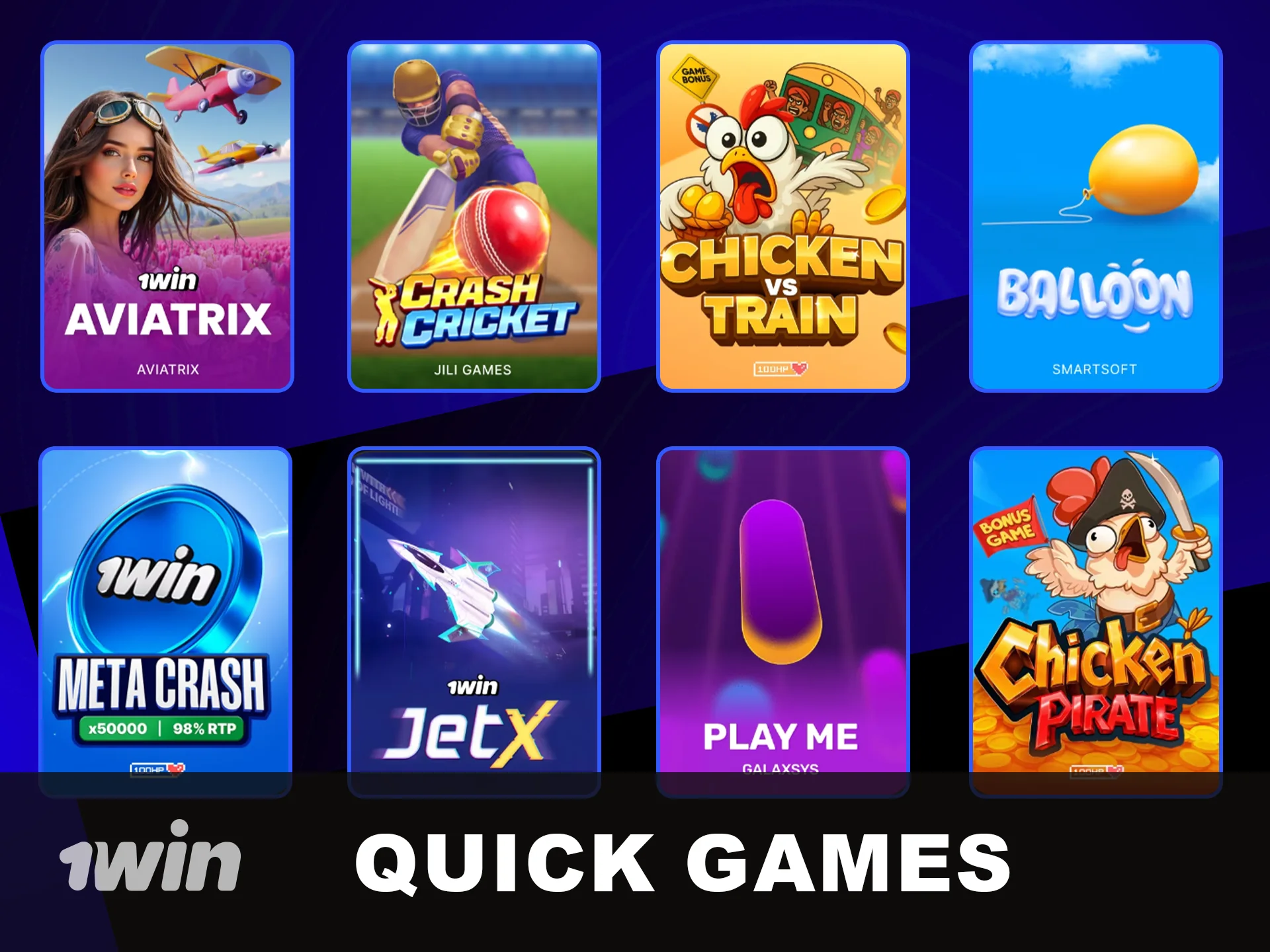 Try the thrilling Quick Games at 1win now.