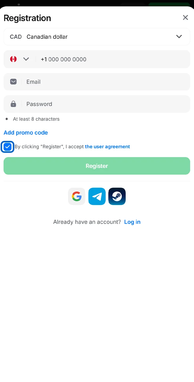 Complete your registration on the 1win site now.