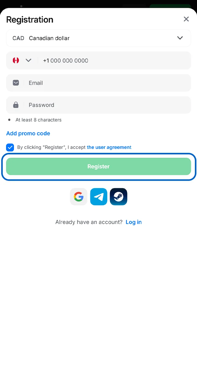 Complete your Registration on the 1win site now.
